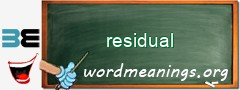 WordMeaning blackboard for residual